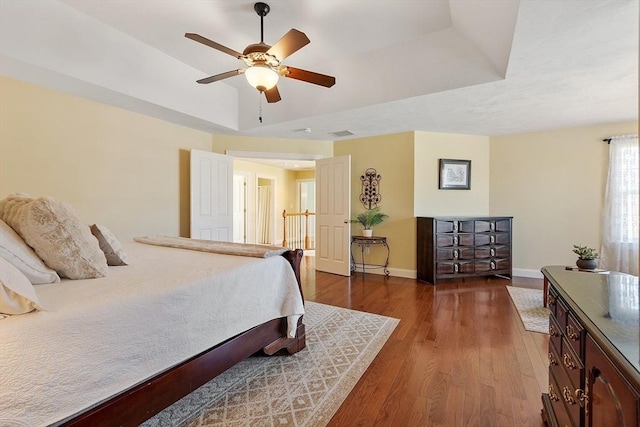 2 Rich Rd, Milford, MA 01757 - bedroom featuring baseboards, ceiling fan, wood finished floors, and visible vents