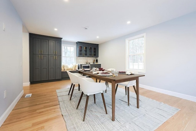 44 Dean Rd, Wayland, MA 01778 - dining room featuring light wood-style flooring, baseboards, and recessed lighting