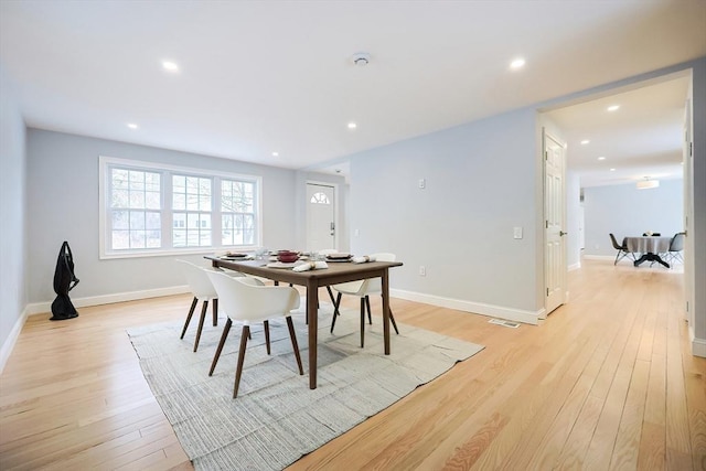 44 Dean Rd, Wayland, MA 01778 - dining area with light wood-type flooring, recessed lighting, and baseboards