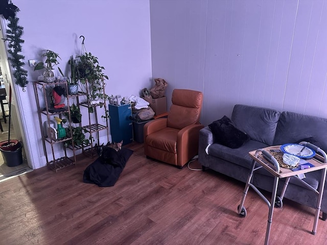 living area featuring wood finished floors