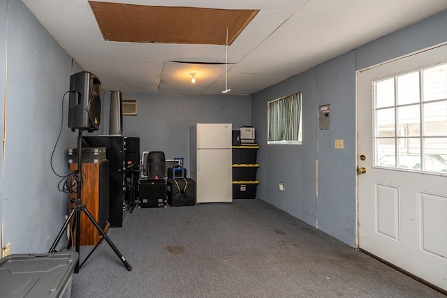 interior space with white fridge