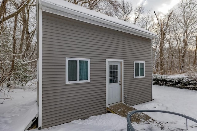 view of snow covered structure