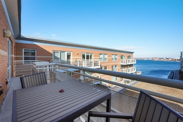 balcony with a water view