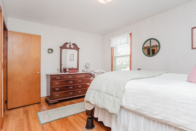 bedroom featuring light hardwood / wood-style flooring