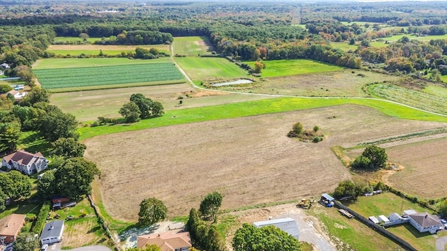 bird's eye view with a rural view