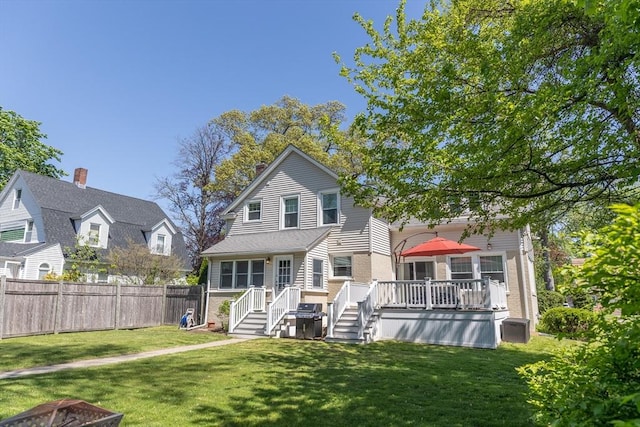 103 Maple Rd, Longmeadow, MA 01106 - rear view of property featuring a deck