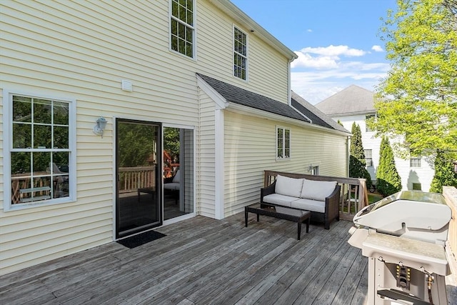 deck featuring an outdoor hangout area