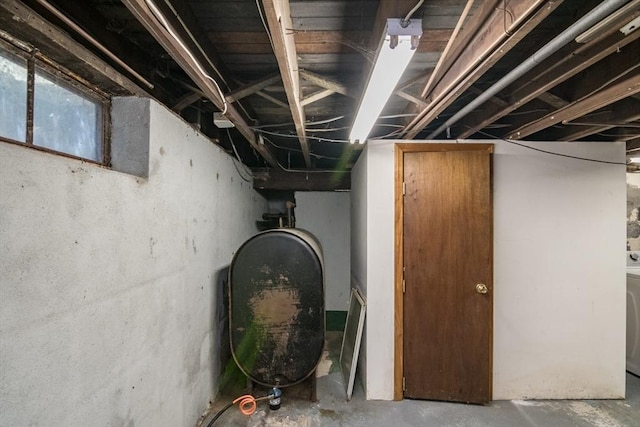 basement with heating fuel