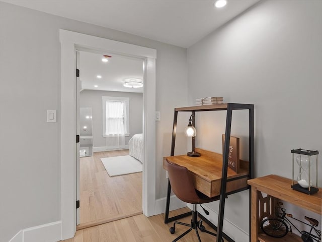 34 Rockland St, Melrose, MA 02176 - office with light wood-style flooring and recessed lighting
