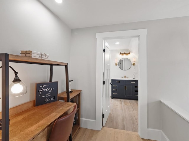 34 Rockland St, Melrose, MA 02176 - hallway featuring light wood finished floors and recessed lighting