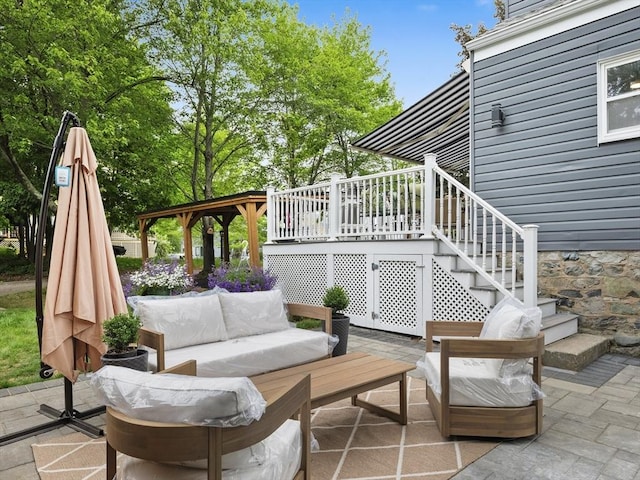 34 Rockland St, Melrose, MA 02176 - view of patio with an outdoor hangout area and a deck