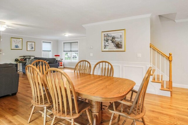11 Bigelow Dr Unit 11, Berlin, MA 01503 - dining room with light wood-style flooring, crown molding, and stairway