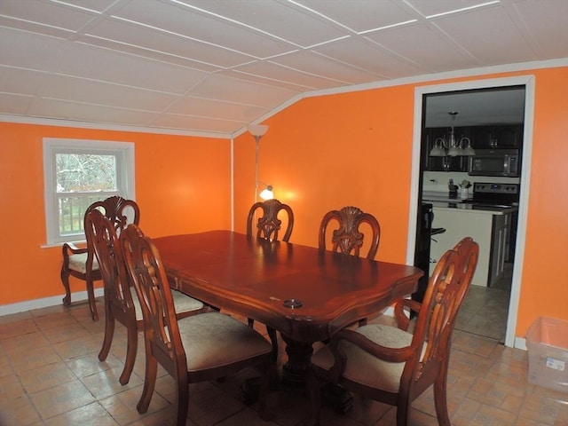 view of tiled dining room