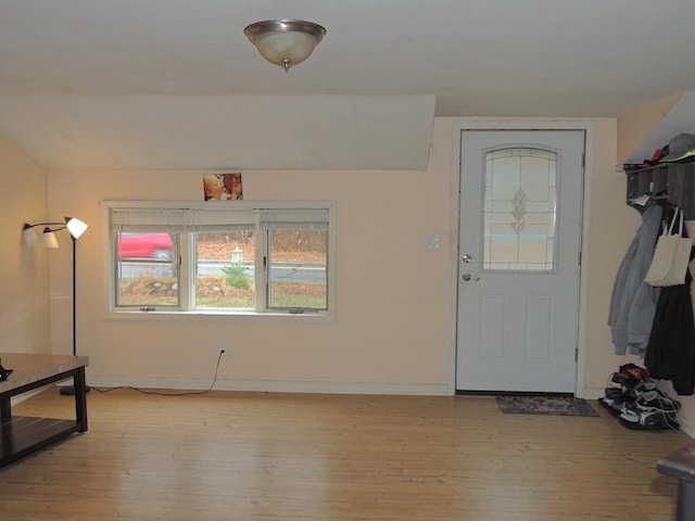 foyer entrance featuring light wood-type flooring