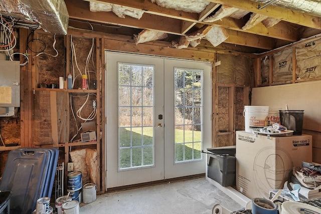 doorway to outside with french doors