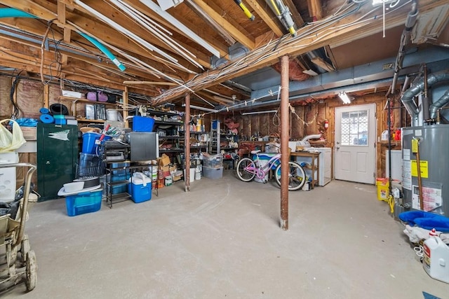 below grade area featuring gas water heater