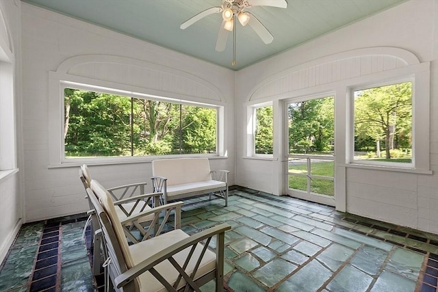 unfurnished sunroom with healthy amount of natural light