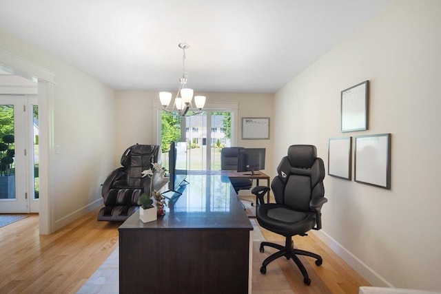 2 Nikkis Way, Hadley, MA 01035 - office featuring light wood-style flooring and a chandelier