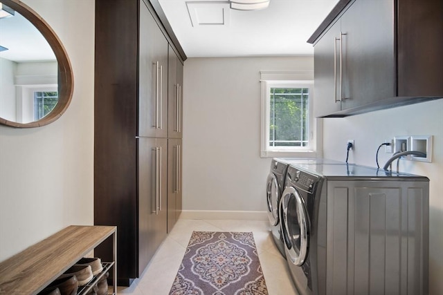 2 Nikkis Way, Hadley, MA 01035 - laundry area featuring cabinet space, separate washer and dryer, and light tile patterned floors