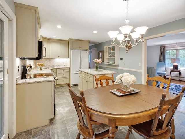 442 Purchase St, Easton, MA 02375 - dining room with a chandelier and recessed lighting