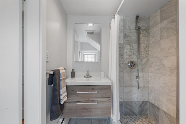 21 Ames, Lynn, MA 01905 - full bathroom featuring a shower stall, vanity, and tile patterned floors