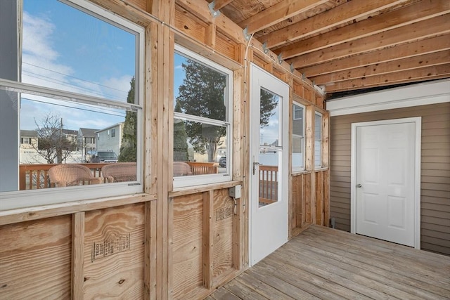 view of unfurnished sunroom