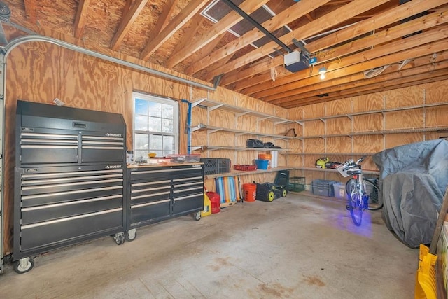 garage featuring a garage door opener