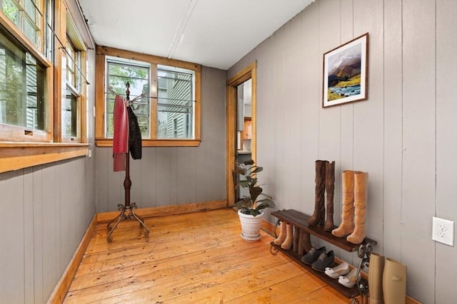 spare room featuring light wood finished floors