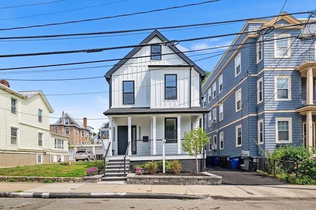 view of front of property with a porch