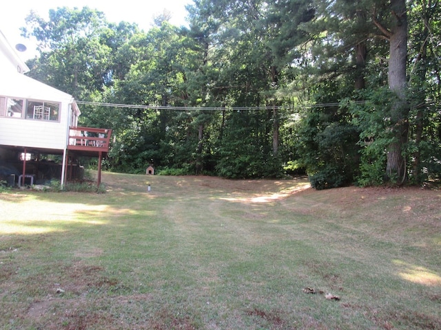 217 Grove St, Paxton, MA 01612 - view of grassy yard featuring a deck