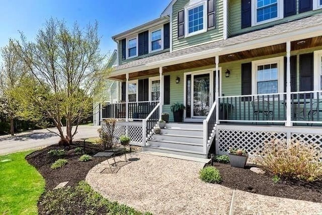 view of front of home with a porch