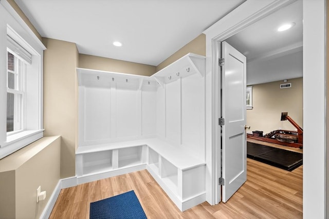 26 Downing Rd, Lexington, MA 02421 - mudroom featuring light wood-style floors, recessed lighting, and baseboards