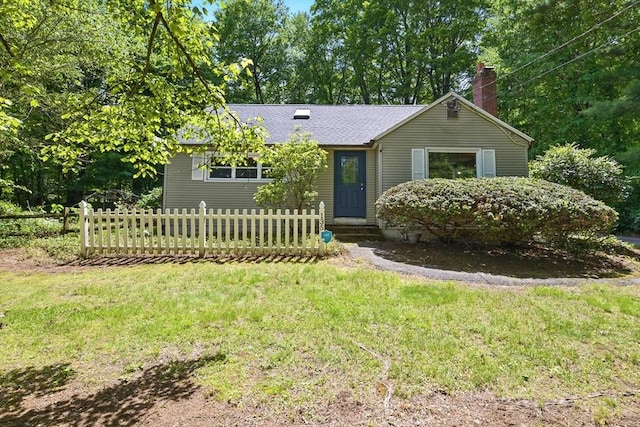 135 Mountain Rd, Wilbraham, MA 01095 - ranch-style home featuring a chimney, entry steps, and roof with shingles