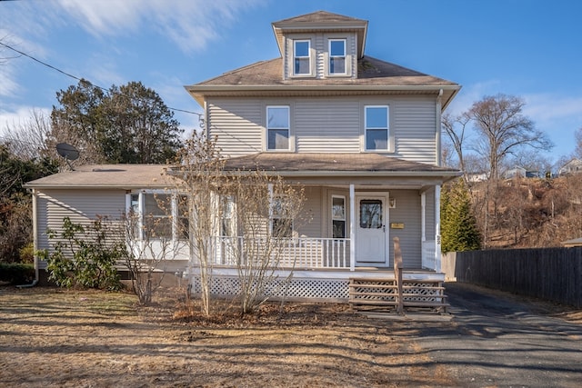 view of front of property with a porch