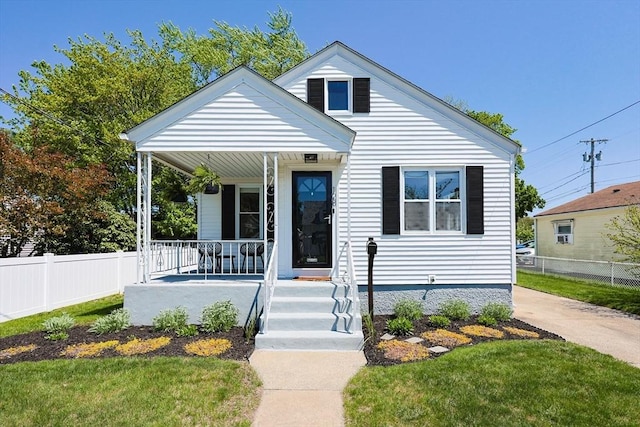 bungalow featuring covered porch