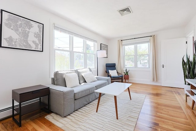 living room with light wood-style flooring