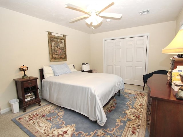 239 Union St, Franklin, MA 02038 - carpeted bedroom with a closet, ceiling fan, and baseboards