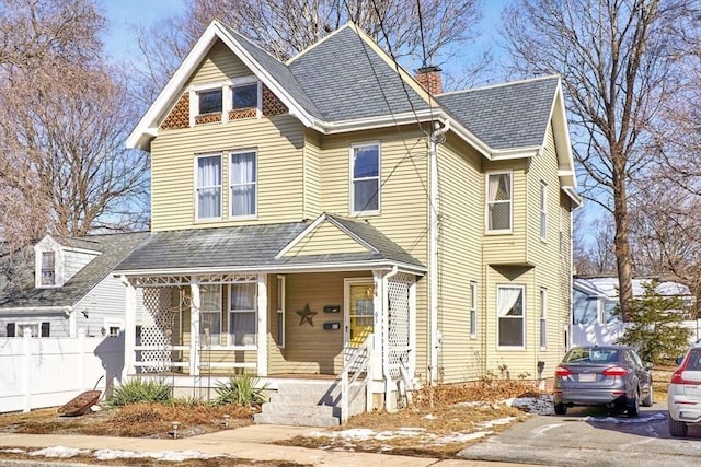 view of front of property with covered porch