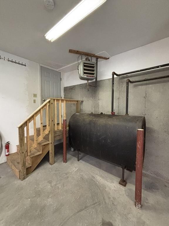 bedroom featuring concrete floors