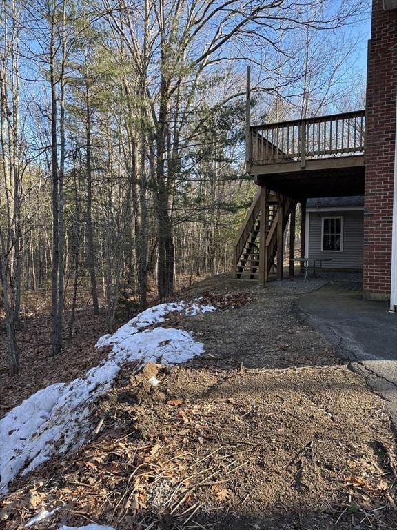 view of yard featuring a deck