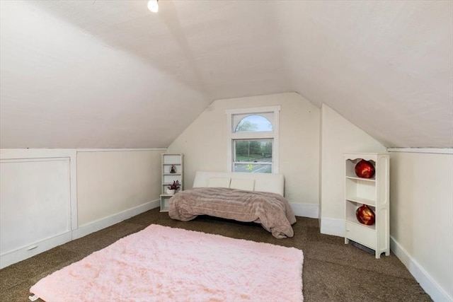 701 Nashua Rd, Dracut, MA 01826 - bedroom with carpet floors, vaulted ceiling, and baseboards