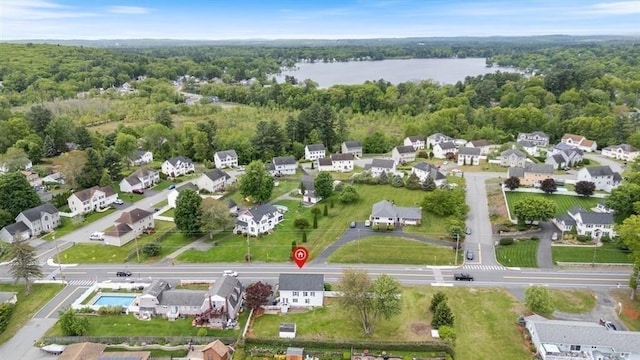 701 Nashua Rd, Dracut, MA 01826 - aerial view of residential area with a forest and a nearby body of water