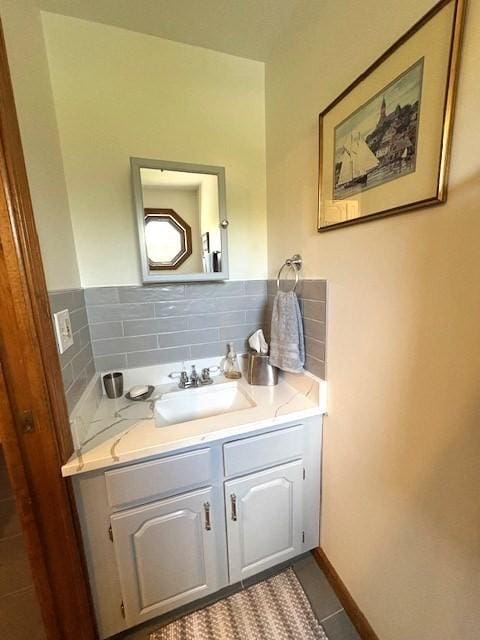 66 Schooner Lndg Unit 66, Hampton, NH 03842 - bathroom with vanity and tile patterned floors