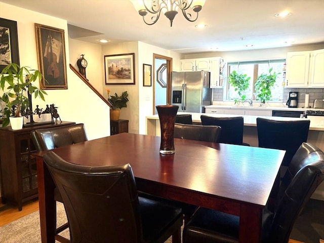 66 Schooner Lndg Unit 66, Hampton, NH 03842 - dining space with a chandelier, recessed lighting, and light wood-style flooring