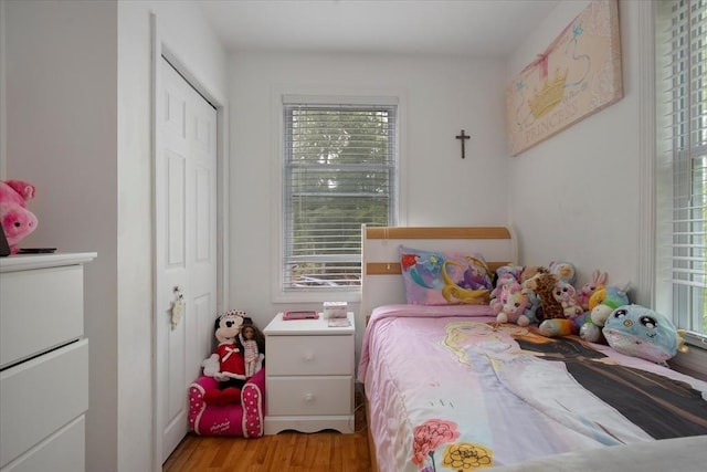 452 Nathan Ellis Hwy, Mashpee, MA 02649 - bedroom with multiple windows, light wood finished floors, and a closet