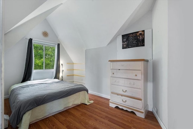 452 Nathan Ellis Hwy, Mashpee, MA 02649 - bedroom with vaulted ceiling and wood finished floors