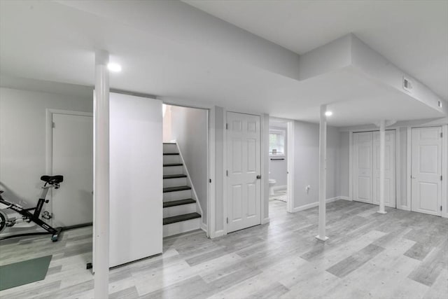 30 Shawnee, Pepperell, MA 01463 - finished basement with light wood finished floors and stairs