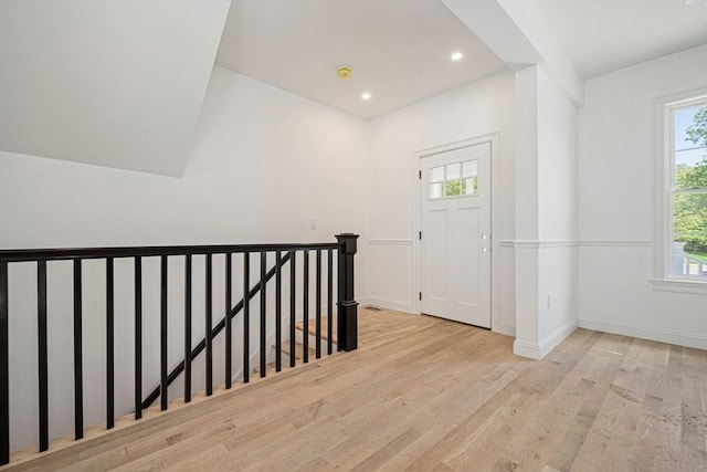 1135-1137 Hyde Park Ave Unit 1, Boston, MA 02136 - foyer featuring healthy amount of natural light, wood finished floors, baseboards, and recessed lighting
