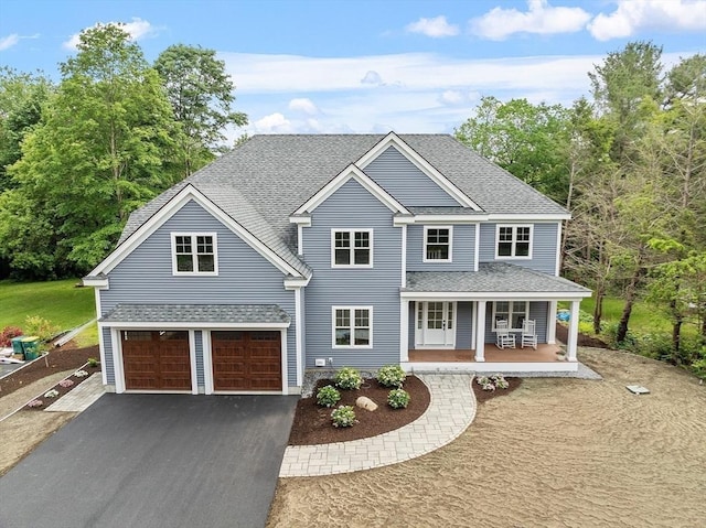 192 Tahattawan, Littleton, MA 01460 - view of front of property featuring driveway, a porch, and roof with shingles