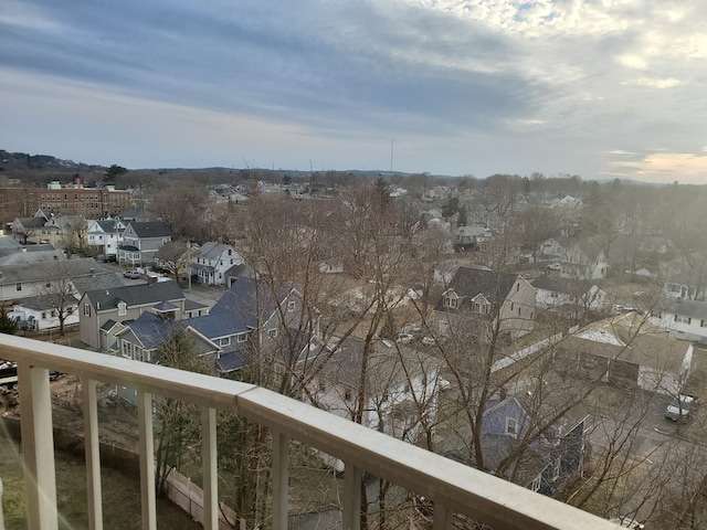 balcony featuring a residential view